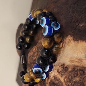 Gemstone Double Row Bead Ajustsable Bracelet